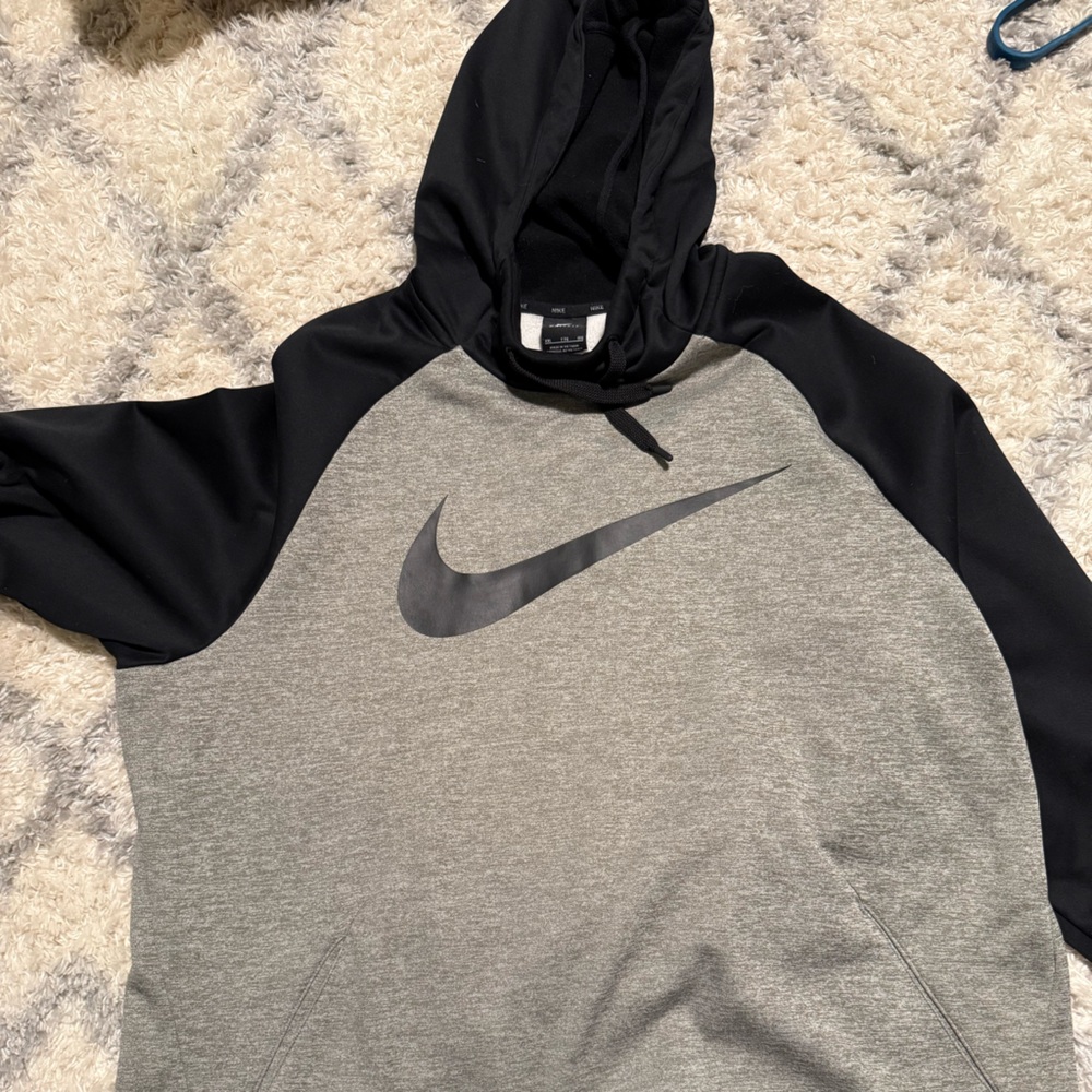 Nike Black and Gray dri fit hoodie
